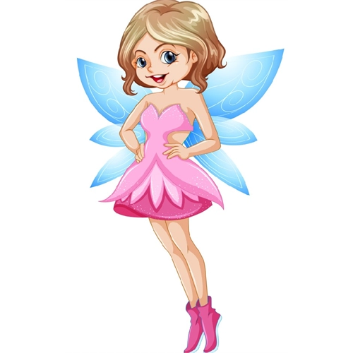 Blonde Fairy with Blue Wings Cutout